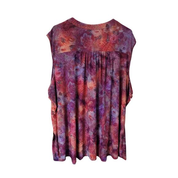 Avenue Women's Size 30/32 4-5XL Colorful Embroidered Hippie Boho Pintuck Top - Picture 6 of 9